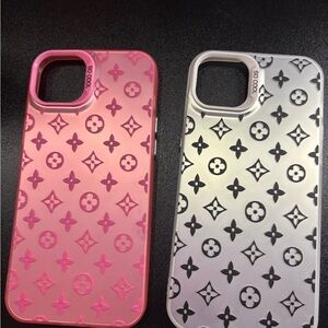 Luxury Pink and Silver Phone Case Set